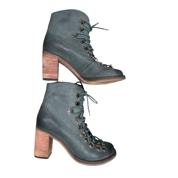 Jeffrey Campbell Ibiza Last Bradley Heeled Ankle Boot Dark Gray Green EUC Size 8 - Picture 4 of 10